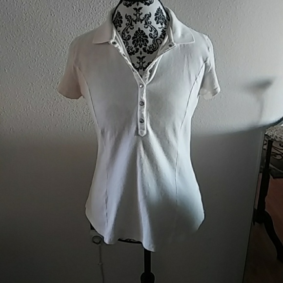 Tops - 💋 White Short Sleeved Tee w/Collar 💋